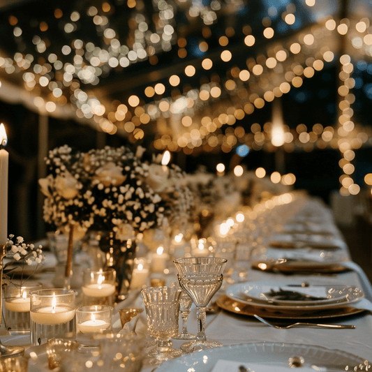 wedding centerpieces with candles and flowers